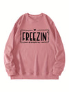 Cozy and Stylish: Women's Letter Print Pullover Sweatshirt for Fall/Winter Fashion