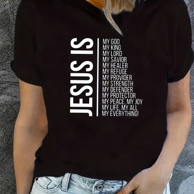 Jesus Is Print: Faith Graphic T-Shirt - Express Your Beliefs in Style!