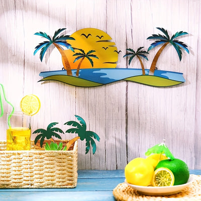 Create a fun yet tranquil atmosphere in your living area with this Tropical Paradise wall art décor. Made with superior-grade metal, this exquisite décor can be used to enhance the beach-themed ambiance in your indoor and outdoor spaces. With its unique design, it's sure to spruce up any of your spaces.