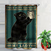 Black Cat Pattern Shower Curtain Set: Transform Your Bathroom with Style and Charm