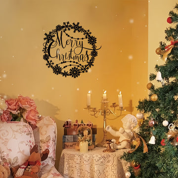 Merry Christmas Round Metal Art: Stunning Décor for the Perfect Festive Ambience in Your Home