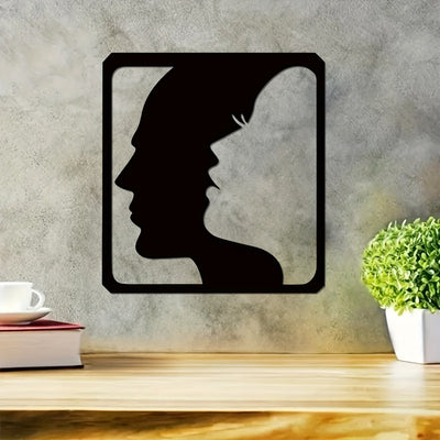 Stylish Metal Wall Art: Man and Woman Face Shape Design for Stunning Home Decor