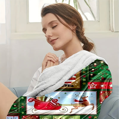 Cozy up with this Personalized Santa Claus Blanket - Perfect Christmas Gift for Family & Friends | Multi-Purpose Flannel Blanket for Home, Office, Car, Camping & Travel | All-Season Comfort