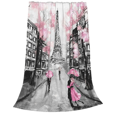 Ultra-Soft Retro Cityscape Paris Eiffel Tower Throw Blanket: Cozy up in Style!