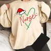 Cozy Plus Size Christmas Sweater: Festive Hat, Heart Art, and Letter Print - Perfect for Fall and Winter