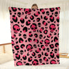 Cozy and Stylish: Pink Skull Leopard Print Flannel Blanket, Perfect for Couch, Sofa, Office, Bed, Camping, and Traveling