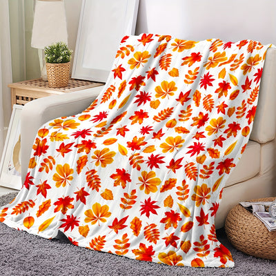 Cozy up with our Autumn Blanket: Golden Yellow Leaves Flannel Blanket, Perfect for Couch, Sofa, Office, Bed, Camping, and Traveling