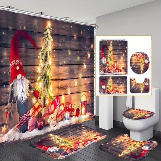 This waterproof Christmas Shower Curtain and Bathroom Decor Set is the perfect way to bring festive cheer to your bathroom. With a festive design and accessories including a rug and toilet accessories, you can create a festive atmosphere and spruce up your space this holiday season.