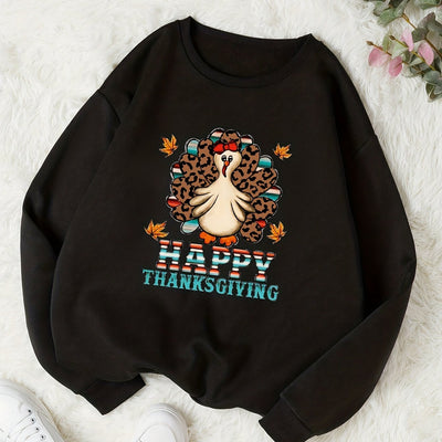 Turkish Delight: Stylish Turkey Letter Print Pullover Sweatshirt for Women's Casual Chic