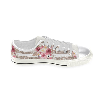 Spring Floral Shoes, Sweet Rose Women's Classic Canvas Shoes