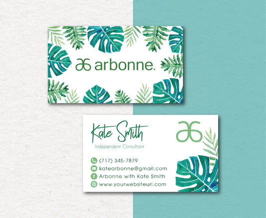 Tropical Arbonne Business Card, Personalized Arbonne Business Cards AB03