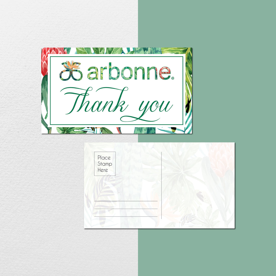 Tropical Leaf And Flowers Arbonne Marketing Bundle, Personalized Arbonne Cards, Arbonne Business Card AB121