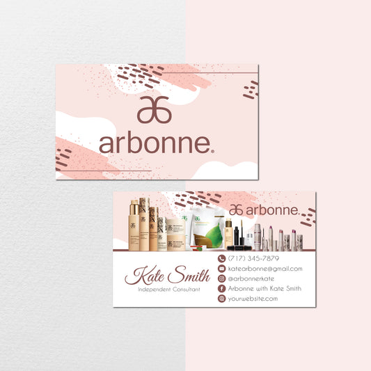 Abstract Minimal Geometric Pattern Arbonne Business Card, Personalized Arbonne Business Cards AB124