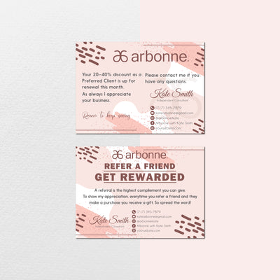 Abstract Minimal Geometric Pattern Arbonne Marketing Bundle, Personalized Arbonne Cards, Arbonne Business Card AB124