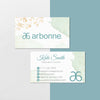Gold Pattern And Green Watercolor Arbonne Business Card, Personalized Arbonne Business Cards AB126