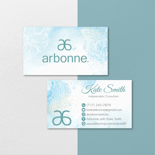 Blue Wave Arbonne Business Card, Personalized Arbonne Business Cards AB127