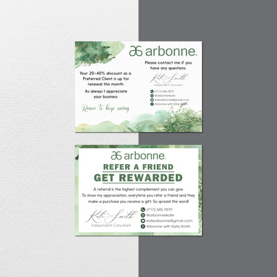 Arbonne Marketing Bundle, Personalized Arbonne Cards, Arbonne Business Card AB138