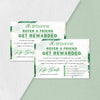 Green Watercolor Flowers Arbonne Referal Card, Personalized Arbonne Business Cards AB147