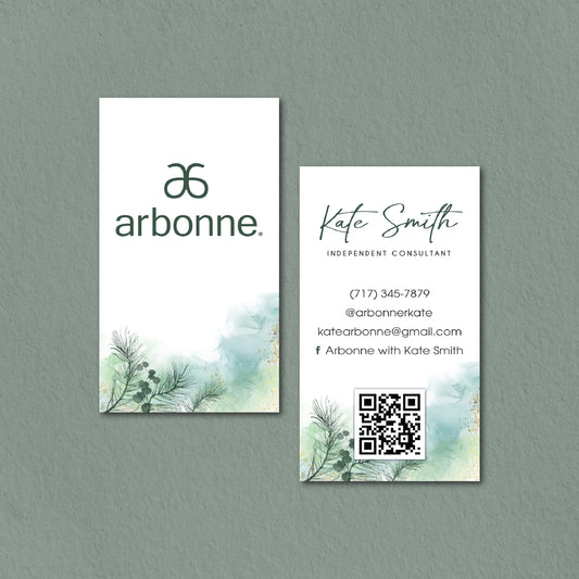 Floral Watercolor Arbonne Business Card QR Code, Personalized Arbonne Business Card QR Code AB165
