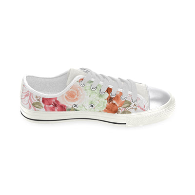 Summer Flowers Shoes, Watercolor Women's Classic Canvas Shoes