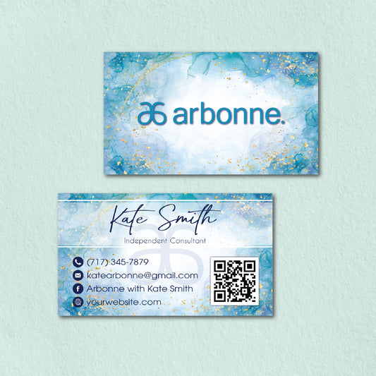 Custom Arbonne Business Card QR Code, Personalized Arbonne Business Cards AB166