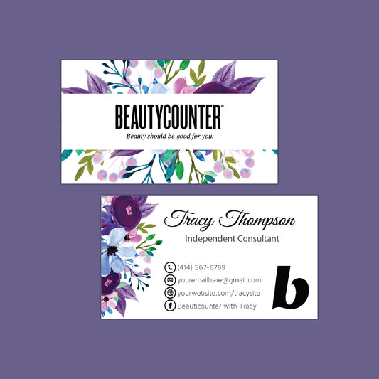 Flower Beautycounter Business Card, Personalized Beautycounter Business Cards BC09