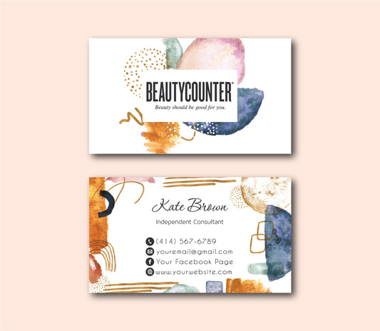 Modern Beautycounter Business Card, Personalized Beautycounter Business Cards BC11
