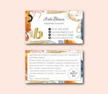 Beautycounter The Never List Cards, Personalized Beautycounter Business Cards BC11