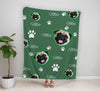 Personalized Pet Face Blanket, Custom Dog Face Blankets, Dog Lover Blanket Gift BL12