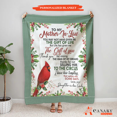 Personalized Blanket Gift, Love Mom, Mother's Day Gift, Red Parrot Lover BL100