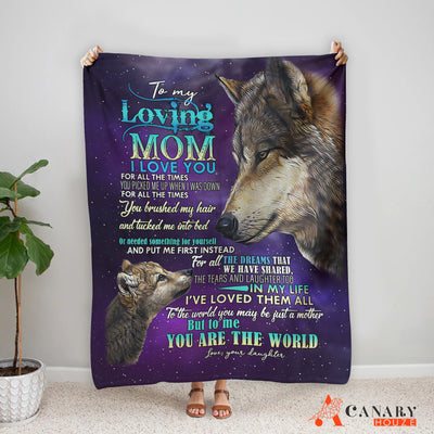 Blanket Gift For Mom, Mother's Day Gift, Love My Best Mom, Wolf Mom And Son BL110