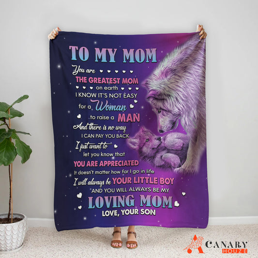Blanket Gift For Mom, Mother's Day Gift, Love My Best Mom, Galaxy Background BL119