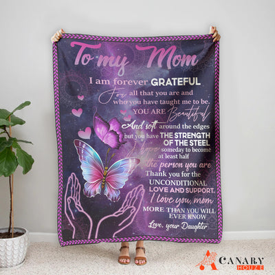 Blanket Gift For Mom, Mother's Day Gift, Love My Mom, Butterfly In The Sky BL144