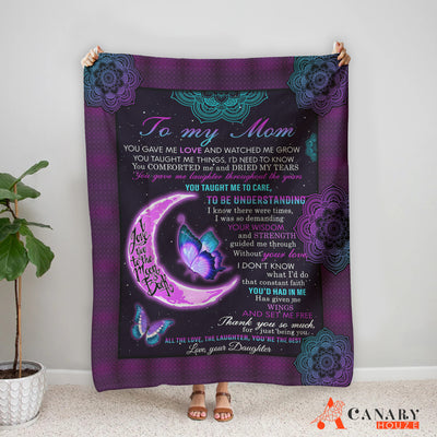 Blanket Gift For Mom, Mother's Day Gift, Love My Mom, Butterfly To The Moon BL157