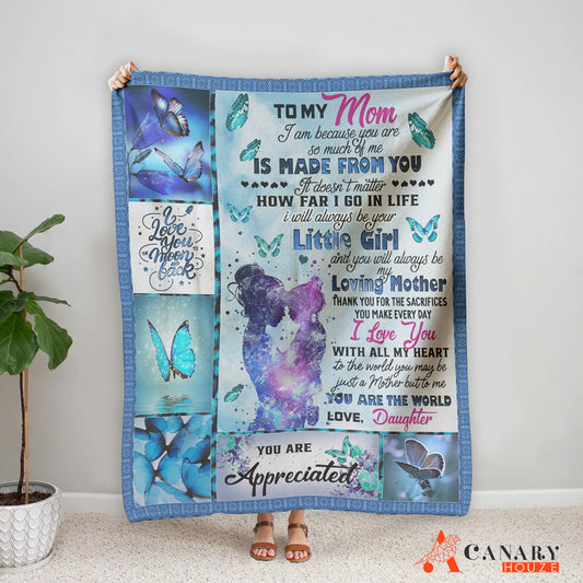 This Blanket Butterfly Template is a perfect Mother's Day gift. Crafted with soft polyester fleece and an eye-catching color palette, it's the best blanket to give Mom for comfort and style. This will make a lasting impression on any recipient.