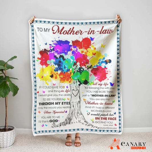 This Blanket Colorful Tree is the perfect Mother's Day or mother-in-law gift. Crafted with 100% polyester, it's sure to provide warmth and comfort for years to come. The vibrant colors and design make for a special and unique present.