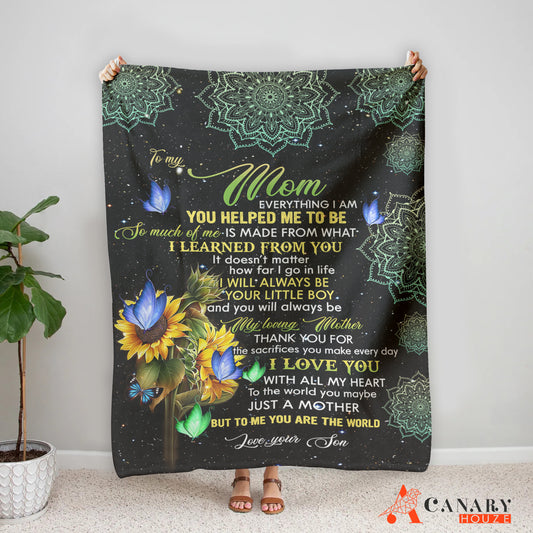 This Blanket Sunflower With Mandala is the perfect gift for Mom this Mother's Day. With its one-of-a-kind design and luxurious feel, the blanket is perfect for a cozy and comfortable evening. An ideal gift for any special occasion, it is sure to delight your loved one.