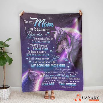 This Blanket Wolf Family Under Galaxy Sky makes a perfect Mother's Day Gift. Its high-quality material ensures a soft and comfortable feeling while providing a beautiful, eye-catching design. The perfect gift for Mom!