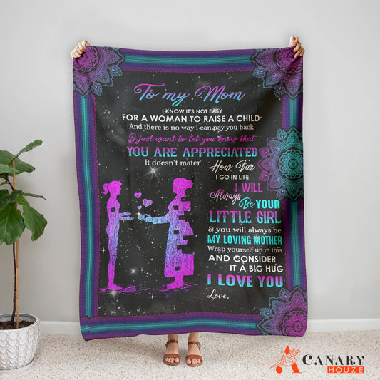 This Blanket Galaxy Template is the perfect Mother's Day gift for Mom from her daughter. Its bright and cheerful design expresses your love and appreciation for Mom in an attractive and durable way. Made from a high-quality material, this blanket will last for years to come.