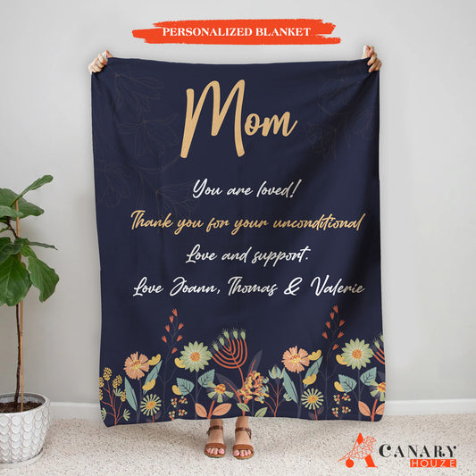 Personalized Letter Blanket, Custom Name Blankets For Mom, Mother's Day Gifts BL28