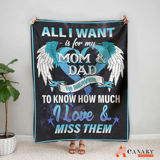 Gift For Mom And Dad In Heaven, Loved Blanket, Gift For Parents, Love Them BL37