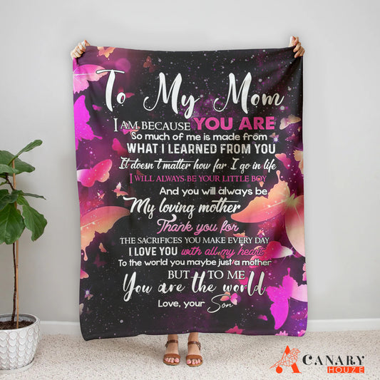 Blanket Gift For Mom, Buttefly In Galaxy Blanket, Gift For Mother, Love Gift BL39