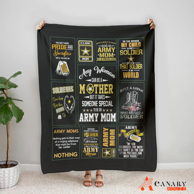 Soldier Lover Gift, Army Mom Blanket, A Woman Rised A Soldier, Gift For Mother BL48