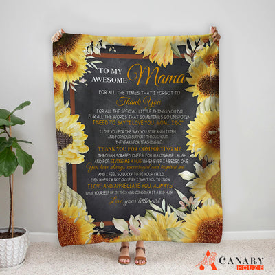 Send Love To Mama, Sunflower Lover Blanket, Love Letter, Gift For Mother's Day BL51