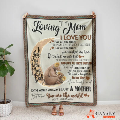 Bear Family, Love Mom, Like Bear Mom, Best Mom In My Life, Blanket Mother's Day BL55