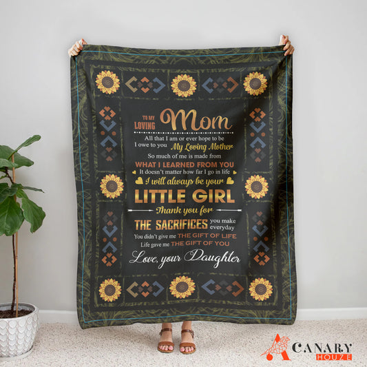 Blanket For My Love Mom, Best Sunflower Blanket Gift, Mother's Day Gift BL60
