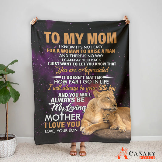 Best Blanket Gift For Mom, Mother's Day Gift, Loved Blanket For Mom, Lion Family BL61