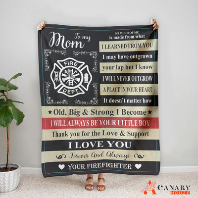 Firefighter's Mom, Love Mother Blanket, Best Mom Blanket Gift, Mother's Day Gift BL63