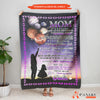 Personalized Letter Blanket Gift, Mom And Daughter Under Galaxy Sky And Firework BL67