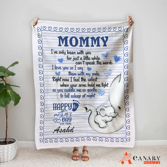 Best Mother Blanket Gift, Elephant Mom And Child, Mother's Day Gift BL75